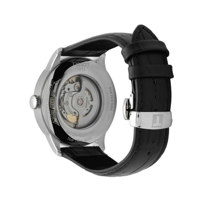 Tissot Durul Serie Automatisch Mechanisch Uurwerk 50m Waterbestendig Horloge 42mm Zilveren Wijzerplaat Roestvrijstalen Kast Lederen Band T099.407.16.037.00 Silver Dial Belt white