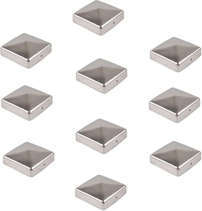TRUTZHOLM - Paalkap Roestvrij Staal - 71 mm - Piramide - Afdekkap voor Palen 7x7 cm - RVS Bescherming - 10 Stuks Set