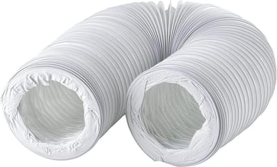 Afvoerslang PVC - Flexibele slang Uitlaatgasslang - Ventilatie en afvoer - Geïntegreerde staalspiraal - 125 mm / 6 m - Wit