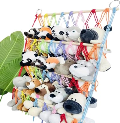 Nivard Knuffel Net - Hangmat - Speelgoed - Opbergsysteem - Hangmat Voor Knuffels - Organizer - Gemengde Kleuren