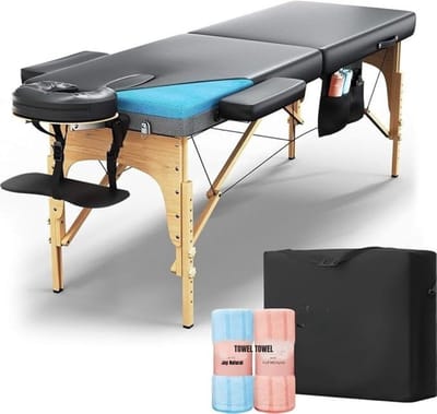 Thuys – Massagetafel Hoeslaken – Inklapbaar – ‎215 x 70 x 60 cm – Zwart