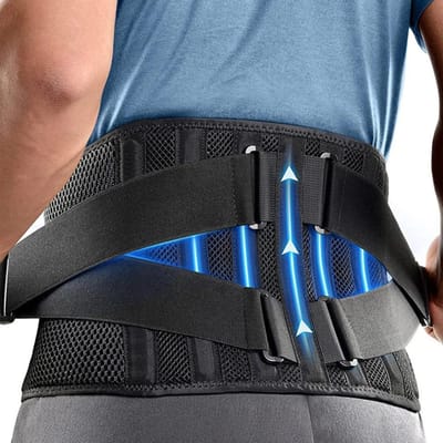 Verstelbare Rugbrace Dubbele Trek Lendensteun Riem Anti-Slip Rugsteun Riem Mannen Vrouwen Lendenkussen Sport Hulpkussen S black