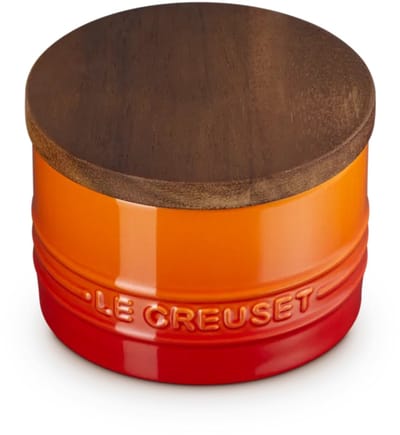 Le Creuset Signature Voorraadpot Met Houten Deksel 0,20 Liter Oranjerood