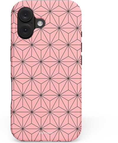 Casetastic hoesje geschikt voor Apple iPhone 16 - MagSafe - Dubbellaagse bescherming - Roze Zwarte Fashion Paris Patroon - Fashion Case - Lichtroze