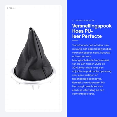 Dailygoods- Versnellingspook Hoes Zwart - PU-leer - Directe Vervanging - Geschikt voor Swift SX4 2005-2010 - Handgeschakelde Versnellingsbak - Kofferbakafdekking