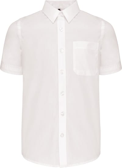 Kariban Kinder poplin overhemd korte mouwen K520 - White - 6/8 Y (6/8 ans)