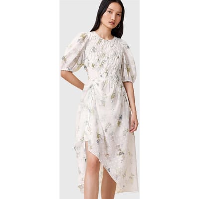 AllSaints Serene Dress Laci Ecru White Taglia: 2 | Abiti Midi Outlet | Donna | Marrone