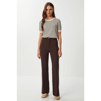 Hoge Taille Flare Broek met Rits