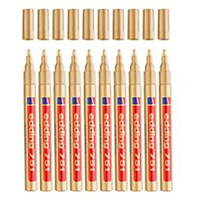 Permanente markeerstift Edding 751 Gouden 10 Stuks