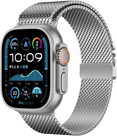 By Qubix - Geschikt voor Apple Watch bandje - Milanese loop band met klik-sluiting - Zilver - Geschikt voor Apple Watch 38mm / 40mm / 41mm / 42mm