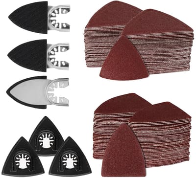 Complete Set van 156 Stuks Multitool Schuuraccessoires met Schuurpads en Schuurdisc, Inclusief 150 Schuurpapier in Diverse Korrelgroottes voor Efficiënt Schuren
