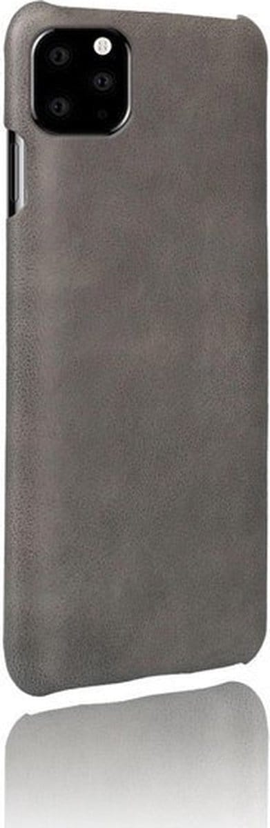 ShieldCase Hoesje geschikt voor Apple iPhone 12 / 12 Pro - 6.1 inch vintage leren hoesje - grijs - Premium Leer Case - Stijlvol - Duurzaam Telefoonhoesje