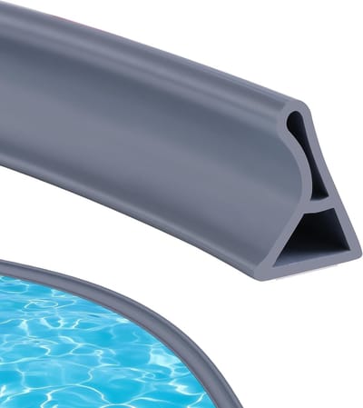 Curved Groove Douchedrempel Waterbarrière voor Natruim, Douchebak Afsluitstrip, Badkamer Vloerafdichting en Waterretentie Strip (Grijs, 3cm H x 2cm)