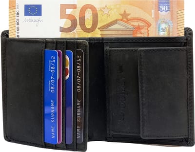 Portemonnee Heren - Portefeuille Heren - Arrigo Portemonnee - Billfold model Zwart Buffelleer