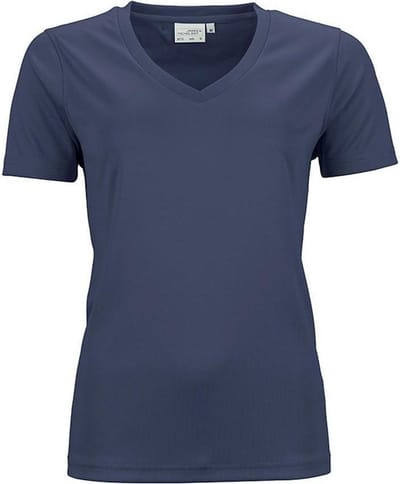 James and Nicholson Dames/dames Actief V Hals T-Shirt (Marine)