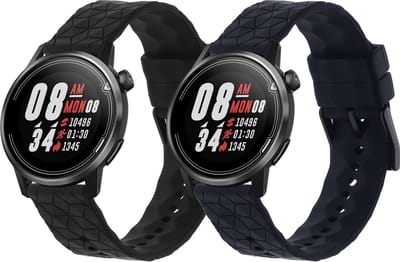 kwmobile 2x horlogebandjes geschikt voor COROS PACE 2 / APEX (42mm) bandje - Smartwatch bandjes van TPU - Activity tracker horloge band in zwart / donkerblauw