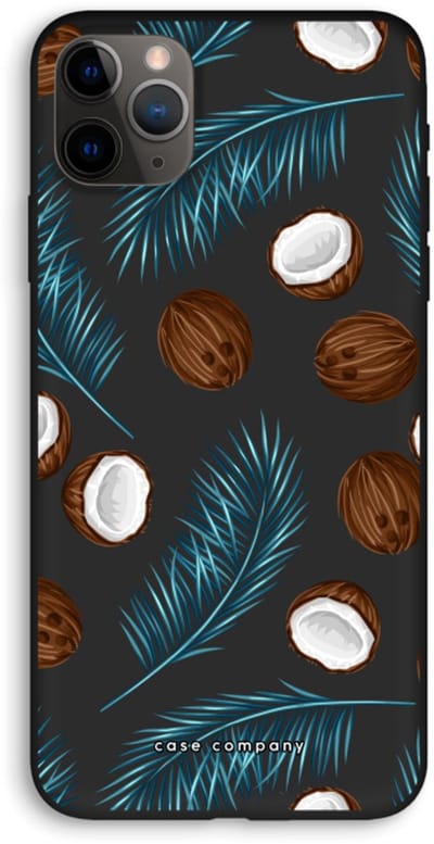 Case Company® - Hoesje geschikt voor iPhone 11 Pro Max hoesje - Kokosnoot - Biologisch Afbreekbaar Telefoonhoesje - Bescherming alle Kanten en Schermrand