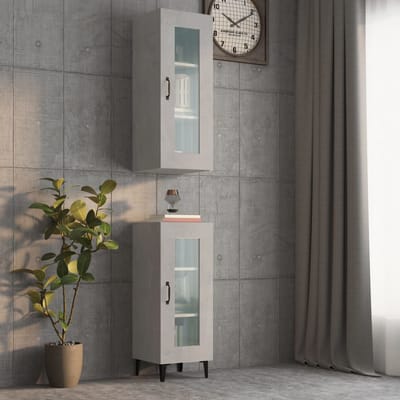 vidaXL - Wandkast - 34,5x34x90 - cm - betongrijs
