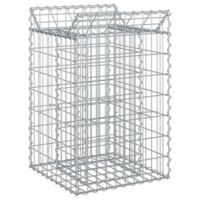 vidaXL - Gabion - verhoogd - bed - 50 - x - 50 - x - 80 - cm - Gegalvaniseerd - staal - zilver
