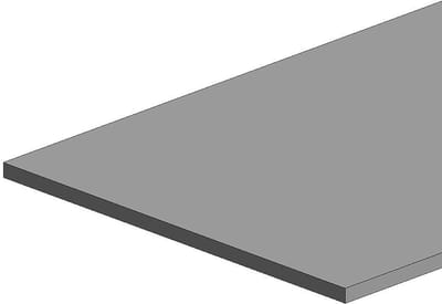 Roestvrijstalen Plaat - Metaalplaat Dun - Hobby Modelbouw - Gepolijste Afwerking - 10x25 Cm