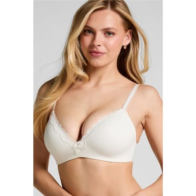 Hunkemöller Dames Lingerie Voorgevormde bh zonder beugel Lola - Wit - maat B75
