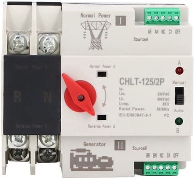 Store_7 - 2P AC230V Dual Power - Automatische omschakelaar - Zwart - Keuzeschakelaar - 80A voor fabrieken - Betrouwbare energievoorziening - Ideaal...
