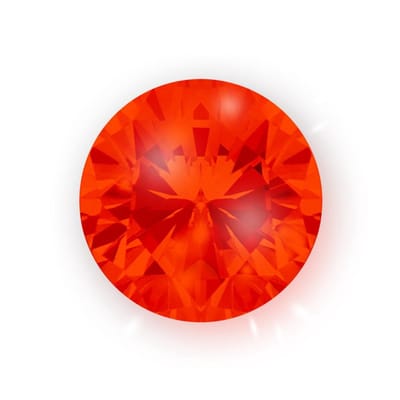 Quiges - Eligo Verwisselbaar Glas geslepen 8 mm Rond Zirkonia Donker Oranje voor Zilveren Ring - 8 mm - ER8R010