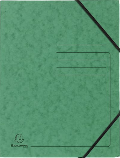 Exacompta 25x Bedrukte Elastomappen zonder klep - glanskarton 355g/m2 - A4 - Groen - 555413E