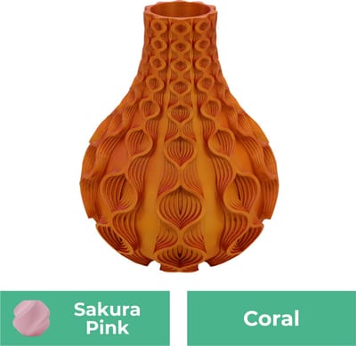 Coral organische vaas – Decoratieve vaas - Sakura Roze - 3d geprinte vaas – geschikt voor droogbloemen - 20CM