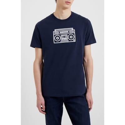 French Connection Boom Box T-shirt Marine Größe: XS | Bedruckte T-Shirts Outlet | Herren