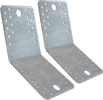 Montageplaten Hoek - Verbindingsbeugels - Constructie Versterken - 135 Graden Hoek - 105x105 mm - Verzinkt Staal