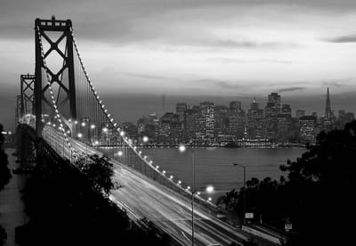 Fotobehang City Skyline Golden Gate Bridge | XL - 208cm x 146cm | 130g/m2 Vlies
