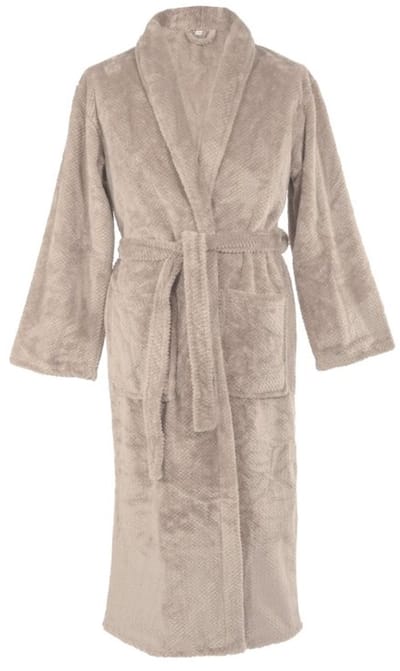 Tiseco - Kamerjas PIPPA - Zachte Jacquard Flanel, pluizig, warm - S/M, taupe