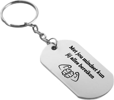 Akyol - met jou mindset kun jij alles bereiken sleutelhanger - Quotes - familie vrienden - cadeau - 54 x 29mm
