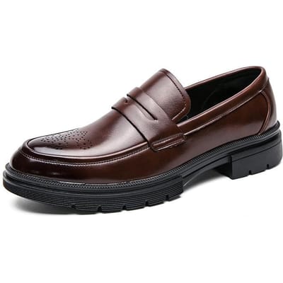 Grote Maat Lage Top Mode Casual Leren Schoenen Britse Stijl Heren Dikke Zool Luie Zakelijke Schoenen 2886 45 black