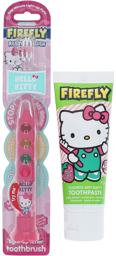 Firefly Hello Kitty Flashing Toothbrush + Toothpaste