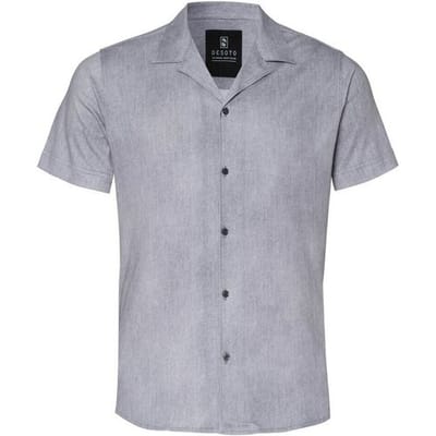 Desoto Overhemd Denim Look Lido Short Sleeve Licht Grijs / male