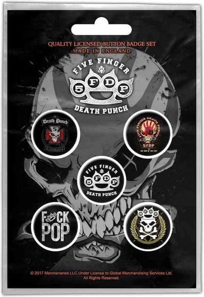 Five Finger Death Punch - Logos Badge/button - Set van 5 - Multicolours