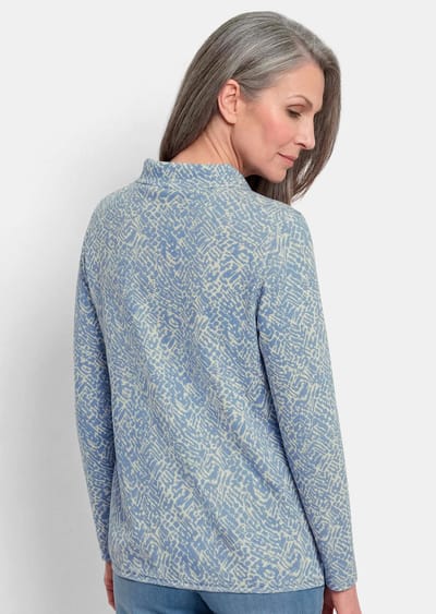 Sweatshirt van pluizige jersey - blauw / gedess. - Gr. 19 van Goldner Fashion