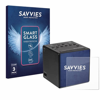 3 Stuks Savvies Screenprotector - geschikt voor Sony XDR-C1DBP - beschermfolie glas transparant
