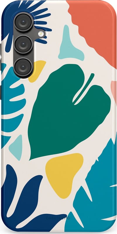 Casetastic Hoesje Geschikt voor Samsung S23 FE - Stijlvolle Beschermende Duo-layer Case - Moderne Kunstbladeren