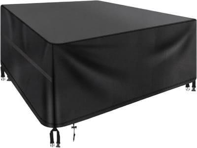 Famanu – Tuinmeubelhoes met ventilatierooster, waterdicht, winddicht, anti-uv, zwaar belastbaar, scheurbestendig, 210D Oxford, terrastafelhoes, pakket voor tuin buiten (125 x 63 x 74 cm)