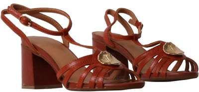 Leren sandalen met hak van Emelie Karston Callista