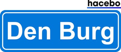 Hacebo - Plaatsnaam Sticker - 29x10 CM - Den Burg sticker - Verkeersborden sticker - grappige cadeaus - Den Burg