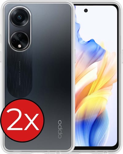 Hoesje - 2 Stuks - Geschikt voor OPPO A98 - Sterk & Shockproof - Telefoonhoes - Back Cover - Case Siliconen - Telefoon Hoes - Transparant
