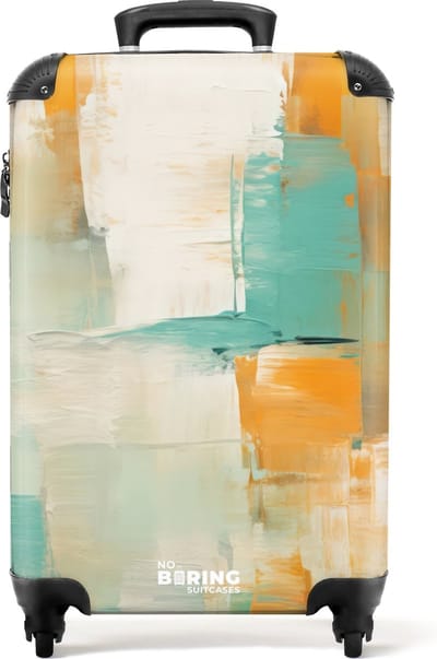NoBoringSuitcases.com® - Handbagage koffer lichtgewicht - Reiskoffer trolley - Abstracte vlakken - Rolkoffer met wieltjes - Past binnen 55x40x20 en 55x35x25