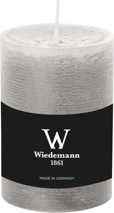 Wiedemann Cilinderkaars/stompkaars - rustieke kaars - lichtgrijs - 7 x 10 cm - 43 branduren