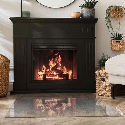 Coloray Vloerplaat Houtkachel - Plaat voor Onder Kachel - 100 cm x 70 cm - Kachel Vloerplaat - Bruin Vloerplaat Kachel - Verwarmingsaccessoires - Vloerplaat Openhaard - Houtkachel Accessoires - Vloerplaat Voor Kachel