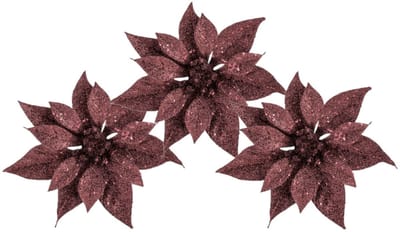 Kerstboomversiering Kerstster - 3x stuks - 18 cm - donkerrood - op clip - ornament - ster
