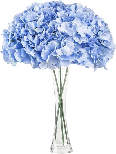 Kunstmatige Hortensia Bloemen in Blauw, Set van 3, 68 cm, Perfect voor Tafelversiering, Bruiloften en Hoteldecoratie